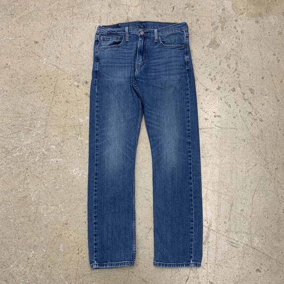Levis Jeans Mens 32x30 Blue Pants 513 Slim Straight Stretch Denim Work Tag 32x32 - Picture 1 of 16